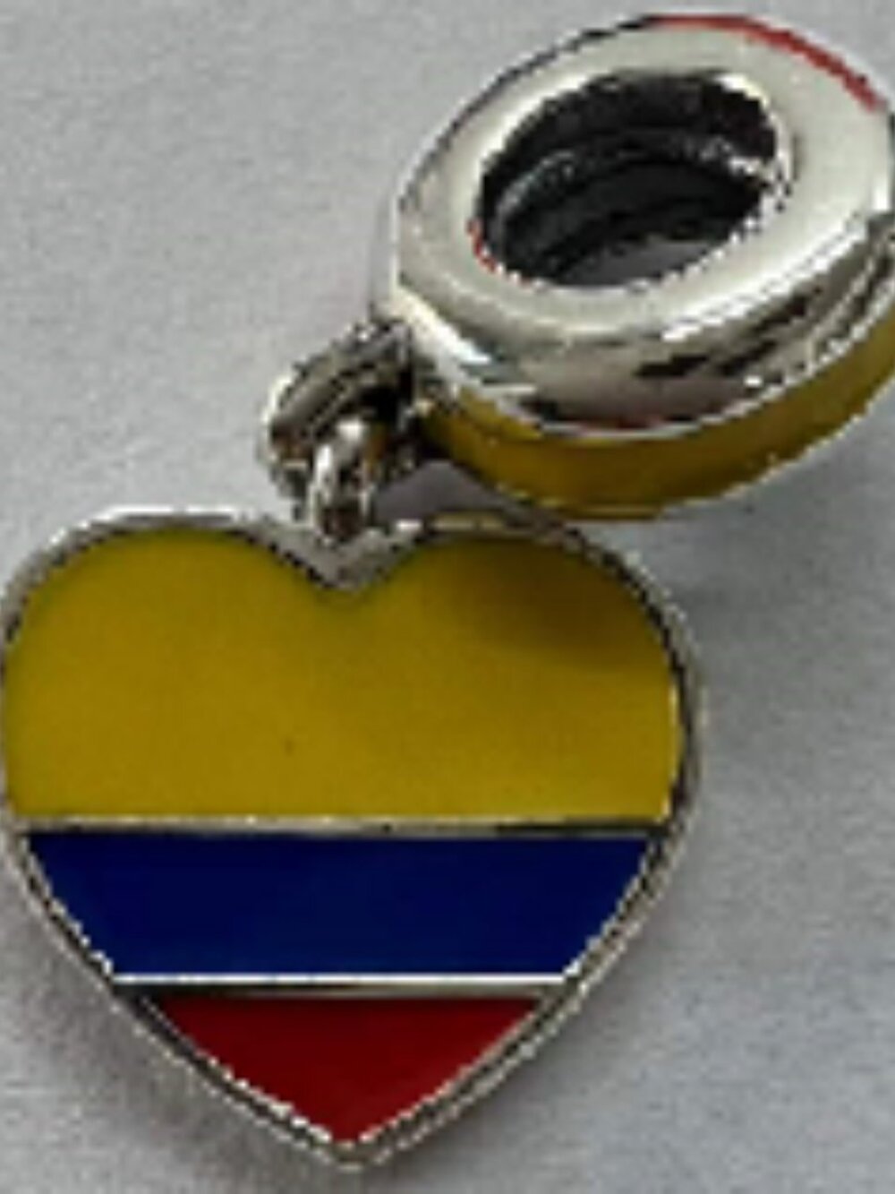 Pandora Colombia Flag Charm Heart Bead Charm Travel Pendant